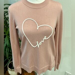 Marled Reunited Clothing Rose Pink Love Ribbed Long Sleeve Top S